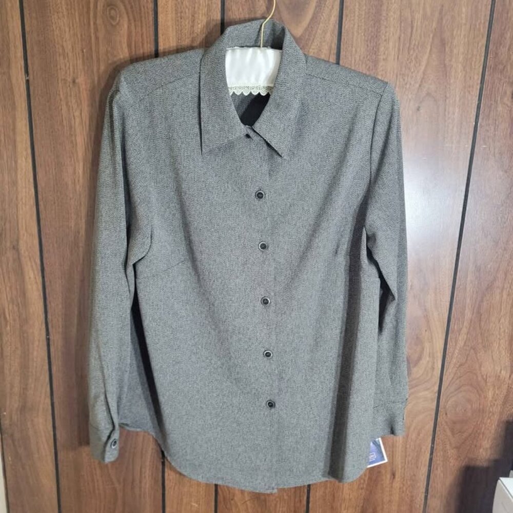 Women Haggar All That Jazz Black/Cream Blouse - Size 12